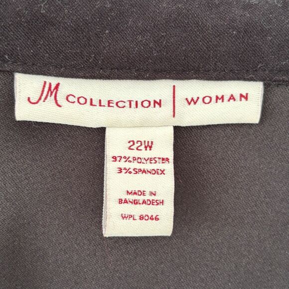 JM Collection Women Button Up Shacket Size 22W Faux Suede Tunic Office Western - Picture 3 of 7